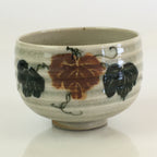 Japanese Ceramic Teacup Yunomi Vtg Vine Plant Leaves Sencha TC303