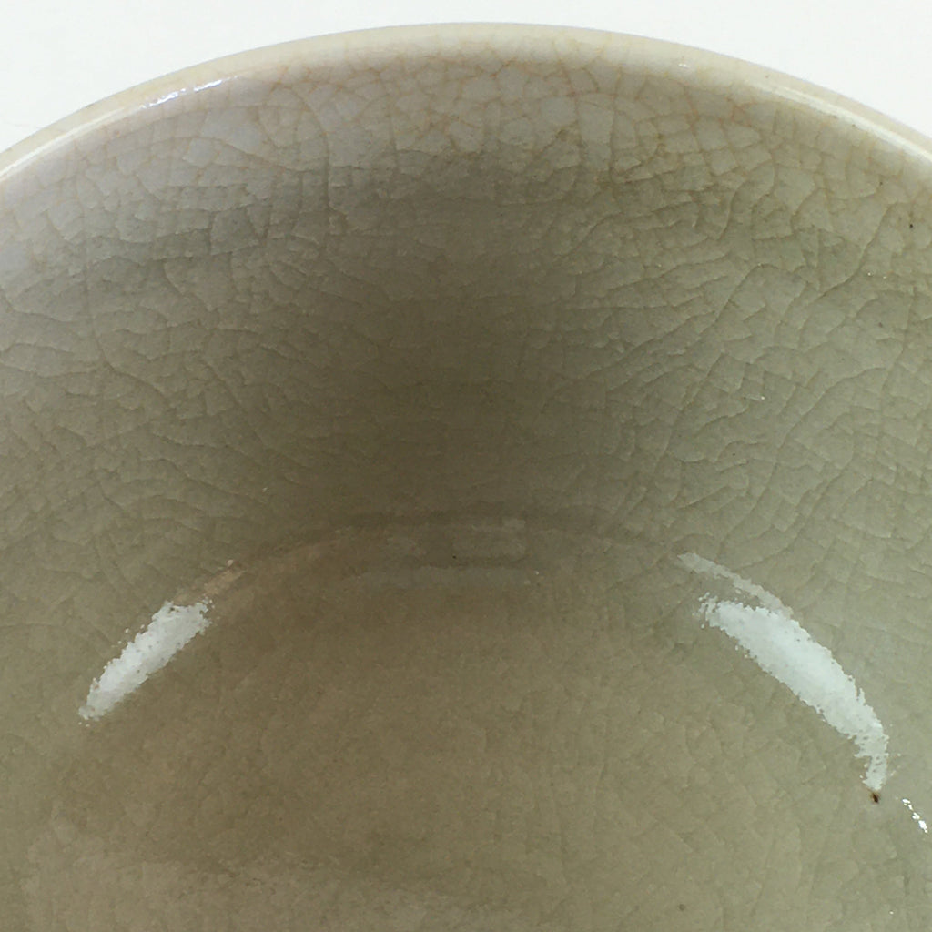 Japanese Ceramic Teacup Yunomi Vtg Vine Plant Leaves Sencha TC304