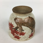 Japanese Ceramic Teacup Yunomi Vtg White Japanese Maple Sencha TC281
