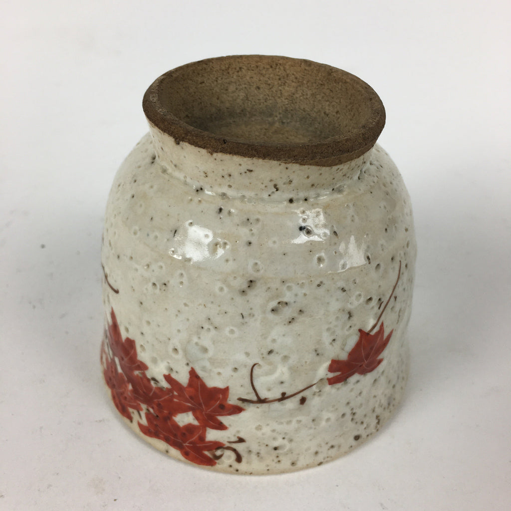 Japanese Ceramic Teacup Yunomi Vtg White Japanese Maple Sencha TC281