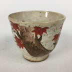 Japanese Ceramic Teacup Yunomi Vtg White Japanese Maple Sencha TC281