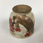 Japanese Ceramic Teacup Yunomi Vtg White Japanese Maple Sencha TC282