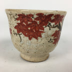Japanese Ceramic Teacup Yunomi Vtg White Japanese Maple Sencha TC282