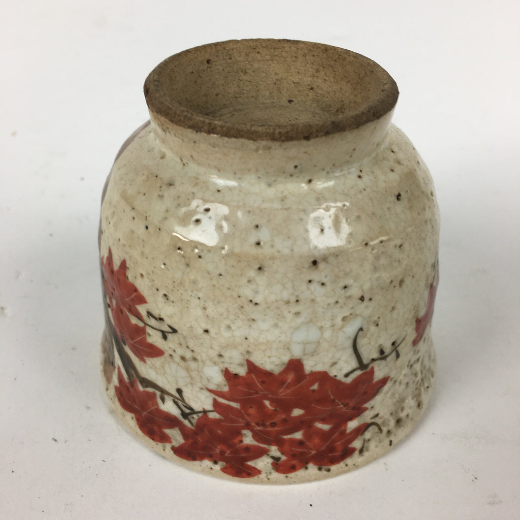 Japanese Ceramic Teacup Yunomi Vtg White Japanese Maple Sencha TC282