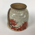 Japanese Ceramic Teacup Yunomi Vtg White Japanese Maple Sencha TC284