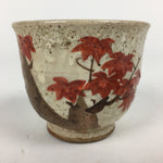 Japanese Ceramic Teacup Yunomi Vtg White Japanese Maple Sencha TC284