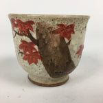 Japanese Ceramic Teacup Yunomi Vtg White Japanese Maple Sencha TC284