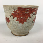 Japanese Ceramic Teacup Yunomi Vtg White Japanese Maple Sencha TC284