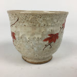 Japanese Ceramic Teacup Yunomi Vtg White Japanese Maple Sencha TC284