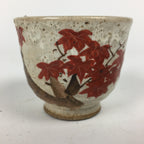 Japanese Ceramic Teacup Yunomi Vtg White Japanese Maple Sencha TC285