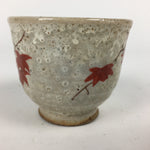 Japanese Ceramic Teacup Yunomi Vtg White Japanese Maple Sencha TC285