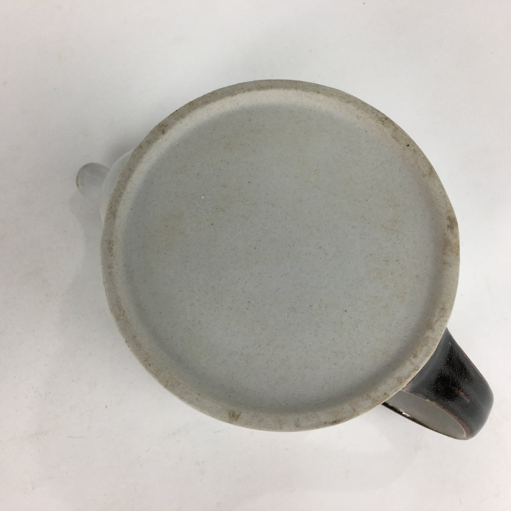 Japanese Ceramic Teapot Vtg Kyusu Gray Autumn Leaves Design Sencha PP542