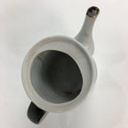 Japanese Ceramic Teapot Vtg Kyusu Gray Autumn Leaves Design Sencha PP542