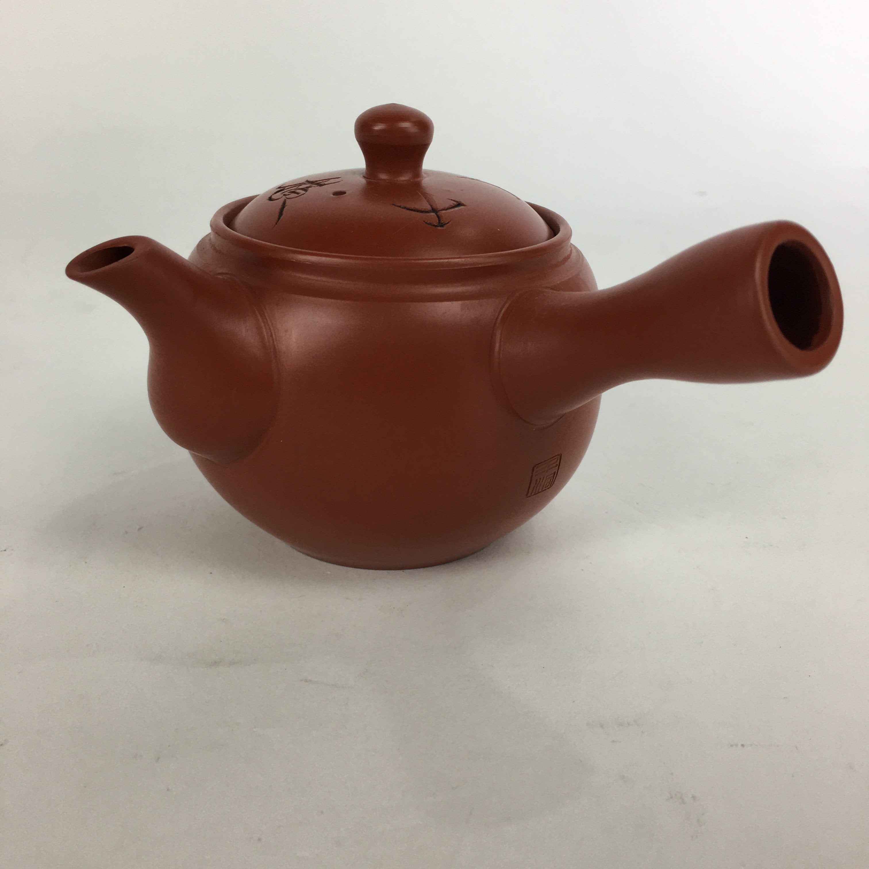 Japanese Ceramic Teapot Vtg Red Pottery Red Clay Kyusu Strainer Sencha PP534