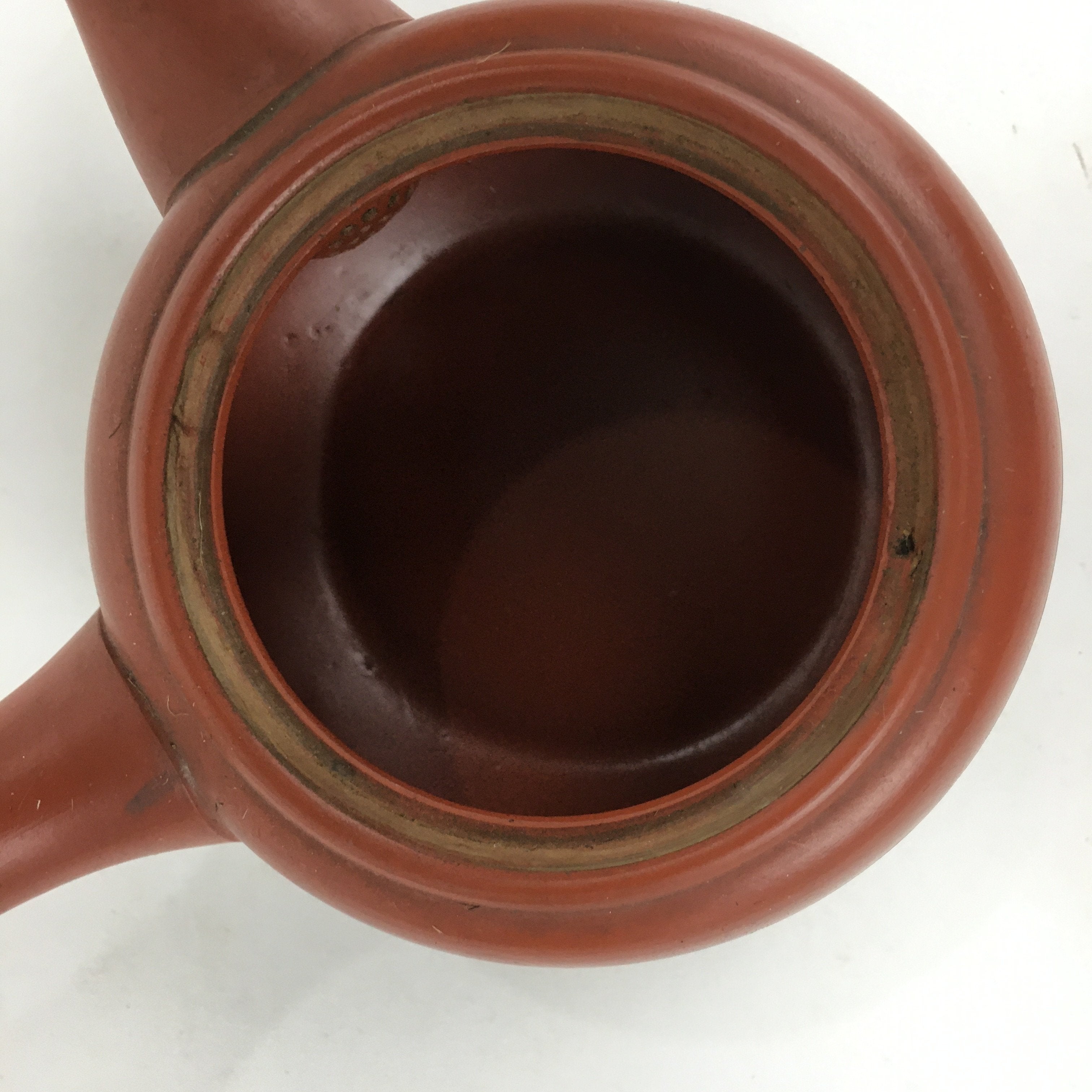 Japanese Ceramic Teapot Vtg Red Pottery Red Clay Kyusu Strainer Sencha PP739