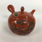 Japanese Ceramic Teapot Vtg Red Pottery Red Clay Kyusu Strainer Sencha PP740