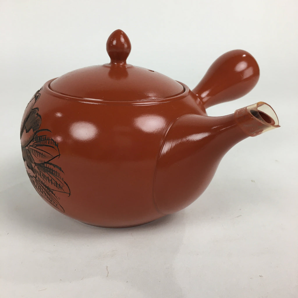 Japanese Ceramic Teapot Vtg Red Pottery Red Clay Kyusu Strainer Sencha PP740