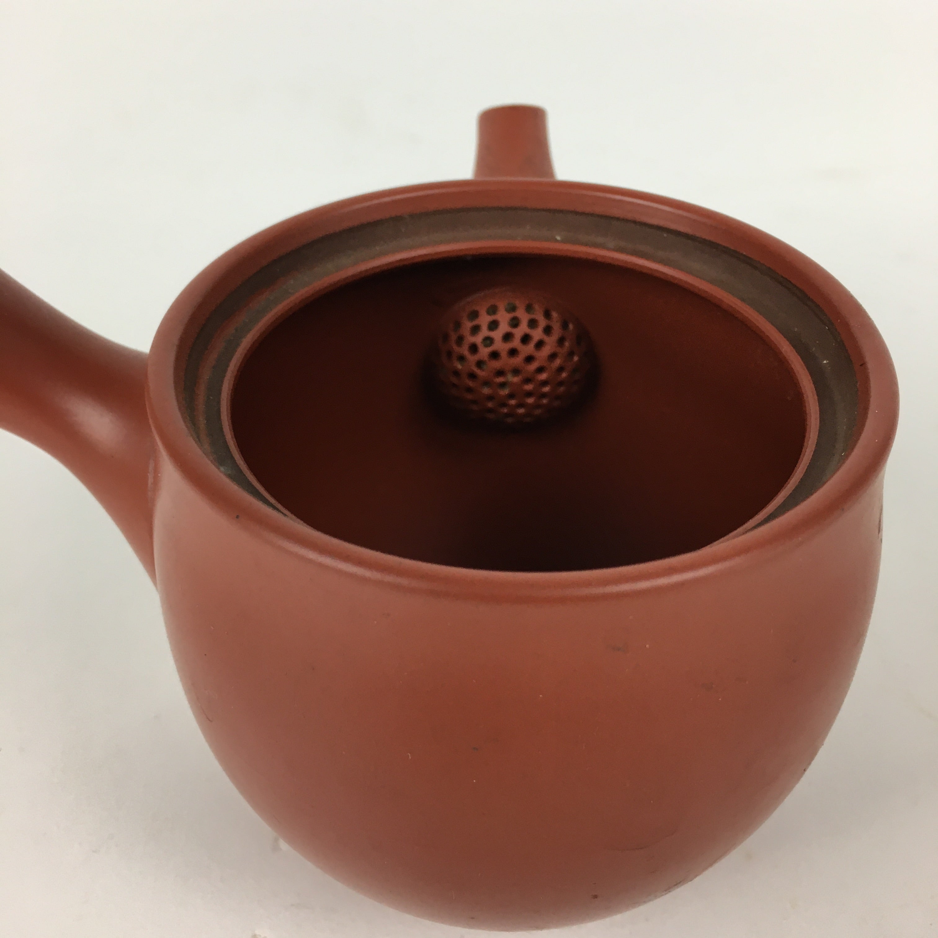 Japanese Ceramic Teapot Vtg Red Pottery Red Clay Shudei Kyusu Sencha PP834