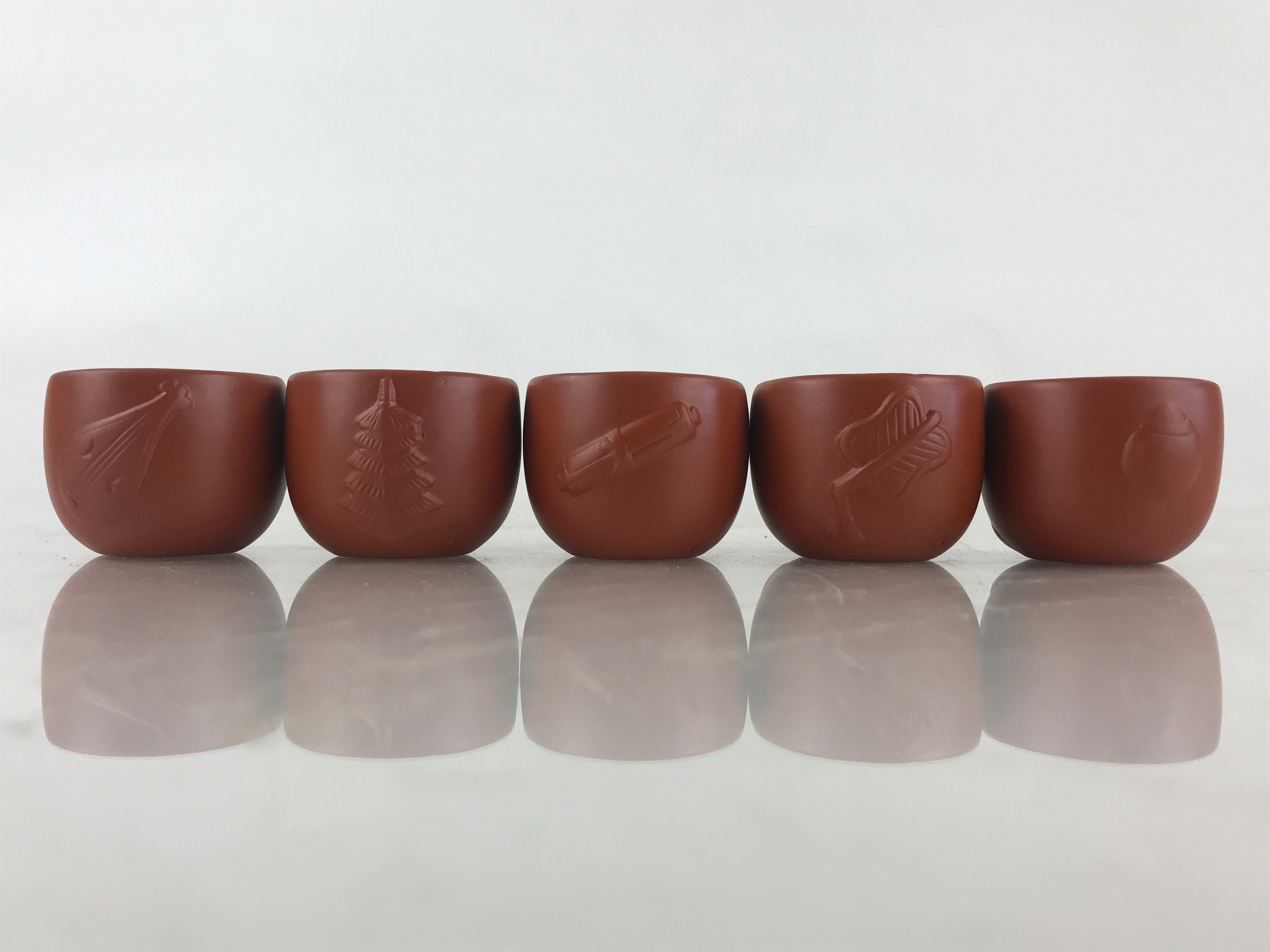 Japanese Ceramic Tokoname Ware Sake Cup And Bottle Set Vtg Guinomi Tokkuri PX677