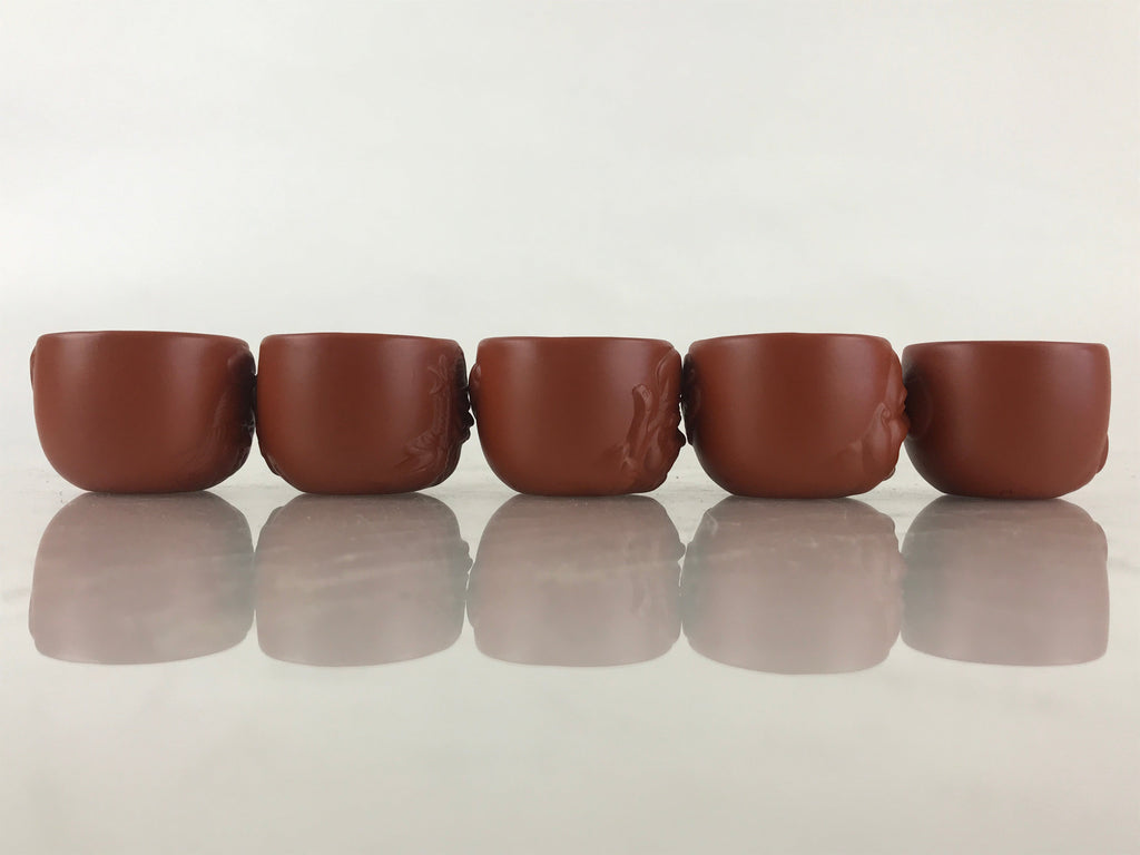 Japanese Ceramic Tokoname Ware Sake Cup And Bottle Set Vtg Guinomi Tokkuri PX677