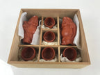 Japanese Ceramic Tokoname Ware Sake Cup And Bottle Set Vtg Guinomi Tokkuri PX677
