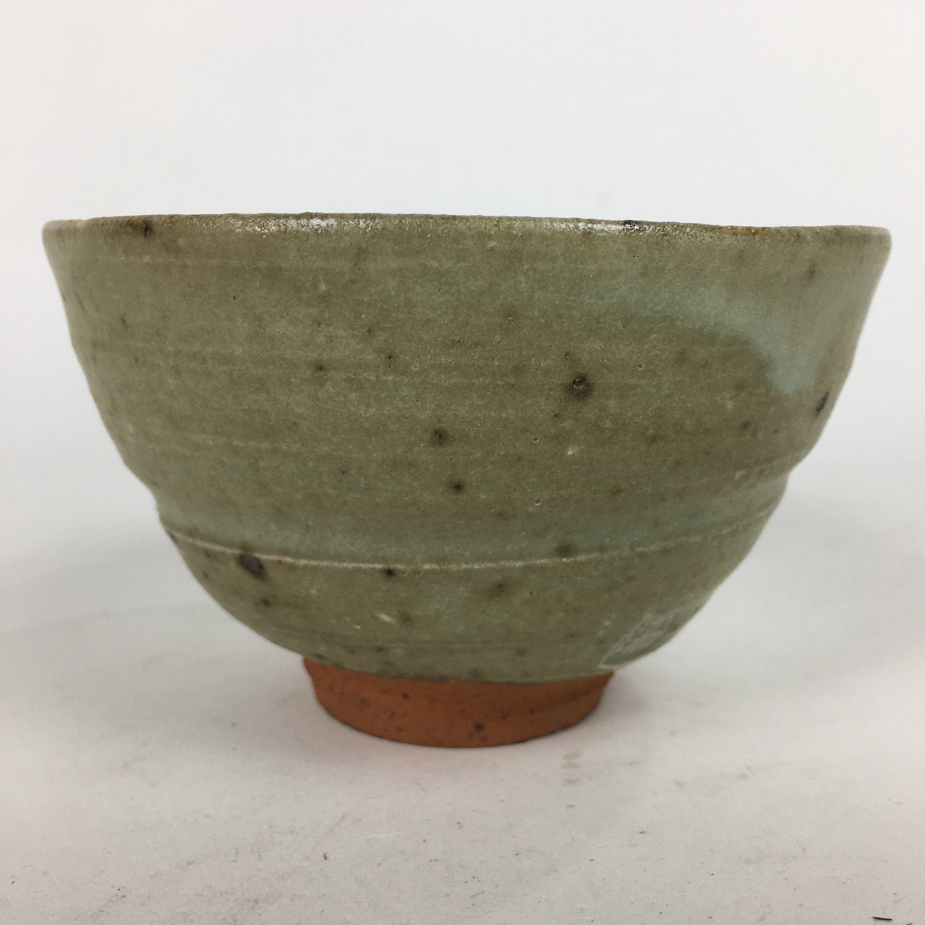 Japanese Ceramic Tokoname Ware Tea Ceremony Bowl Vtg Bluish Brown Chawan GTB744