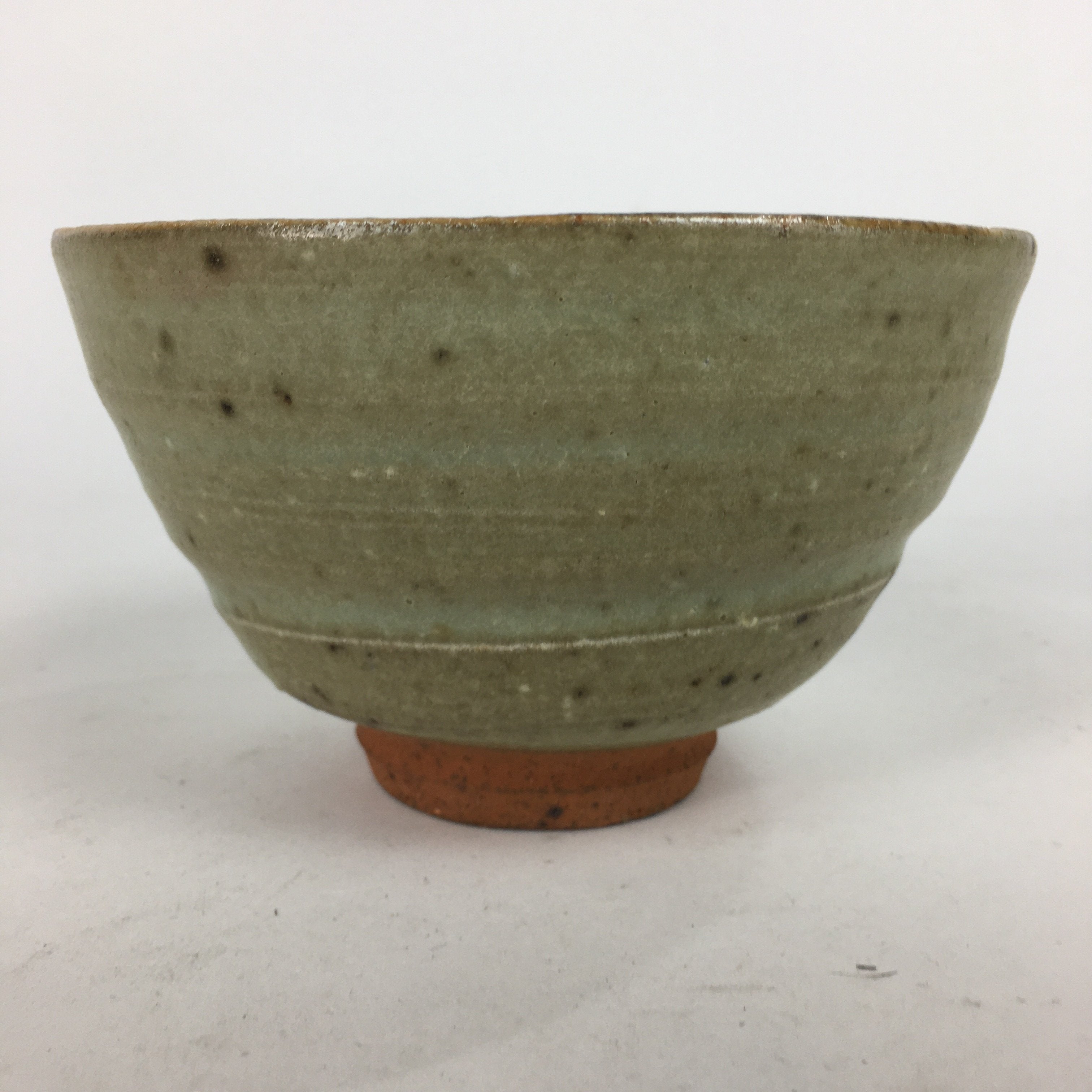 Japanese Ceramic Tokoname Ware Tea Ceremony Bowl Vtg Bluish Brown Chawan GTB744