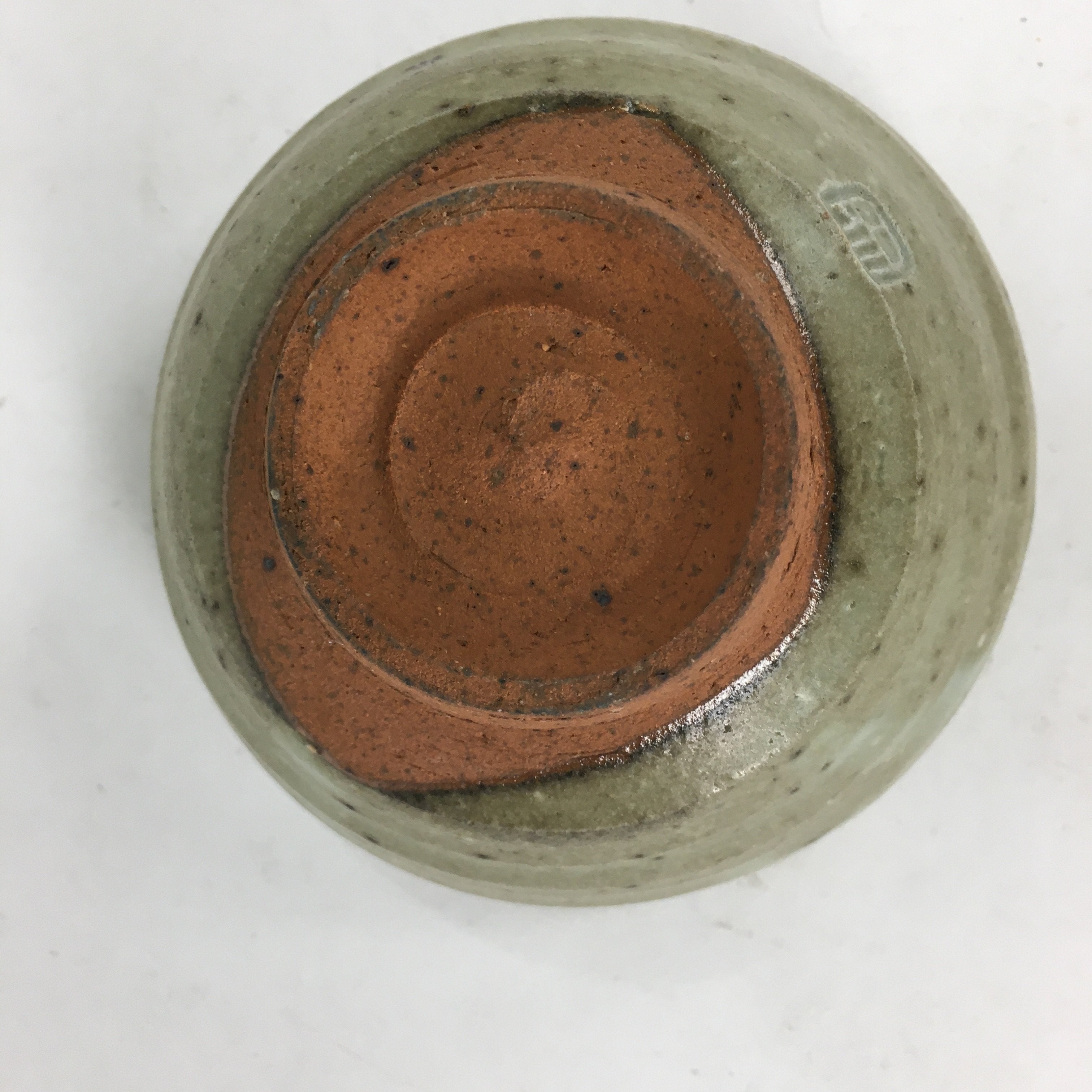 Japanese Ceramic Tokoname Ware Tea Ceremony Bowl Vtg Bluish Brown Chawan GTB744