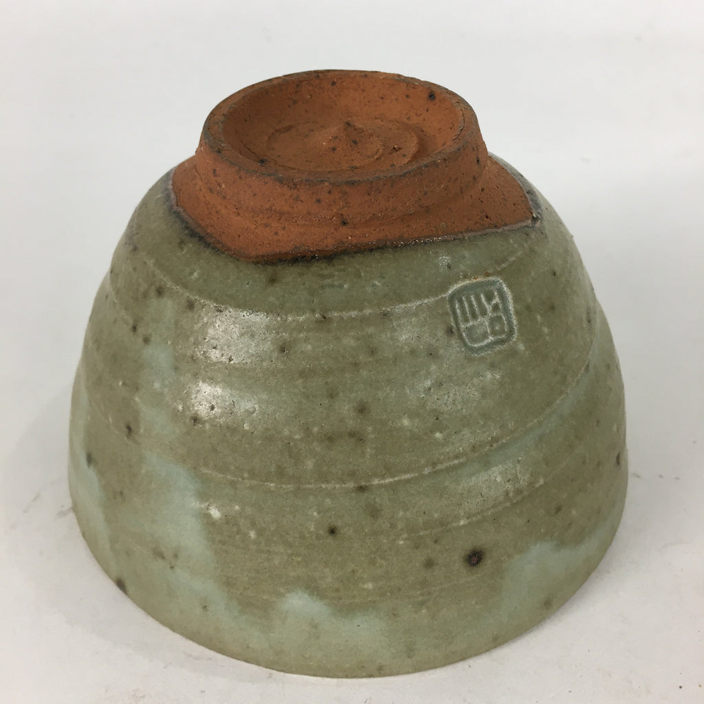 Japanese Ceramic Tokoname Ware Tea Ceremony Bowl Vtg Bluish Brown Chawan GTB744