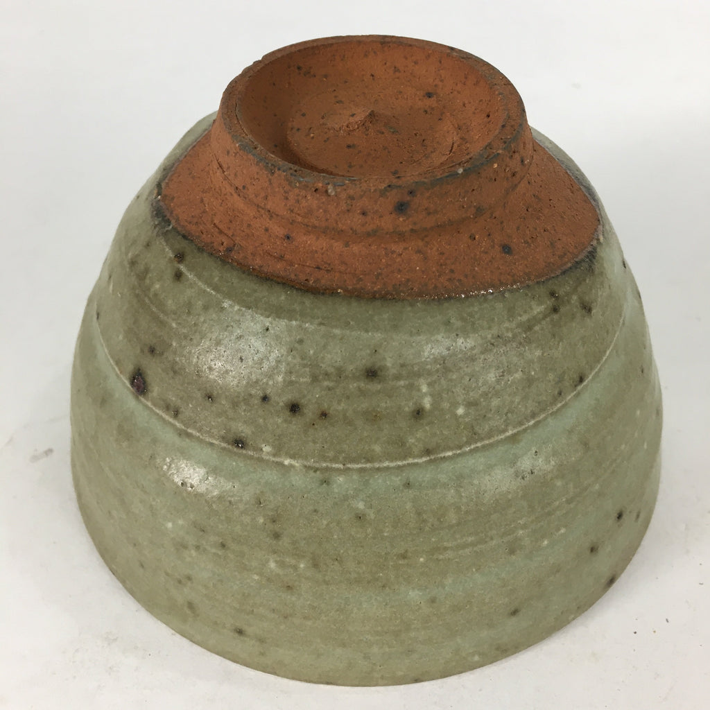 Japanese Ceramic Tokoname Ware Tea Ceremony Bowl Vtg Bluish Brown Chawan GTB744
