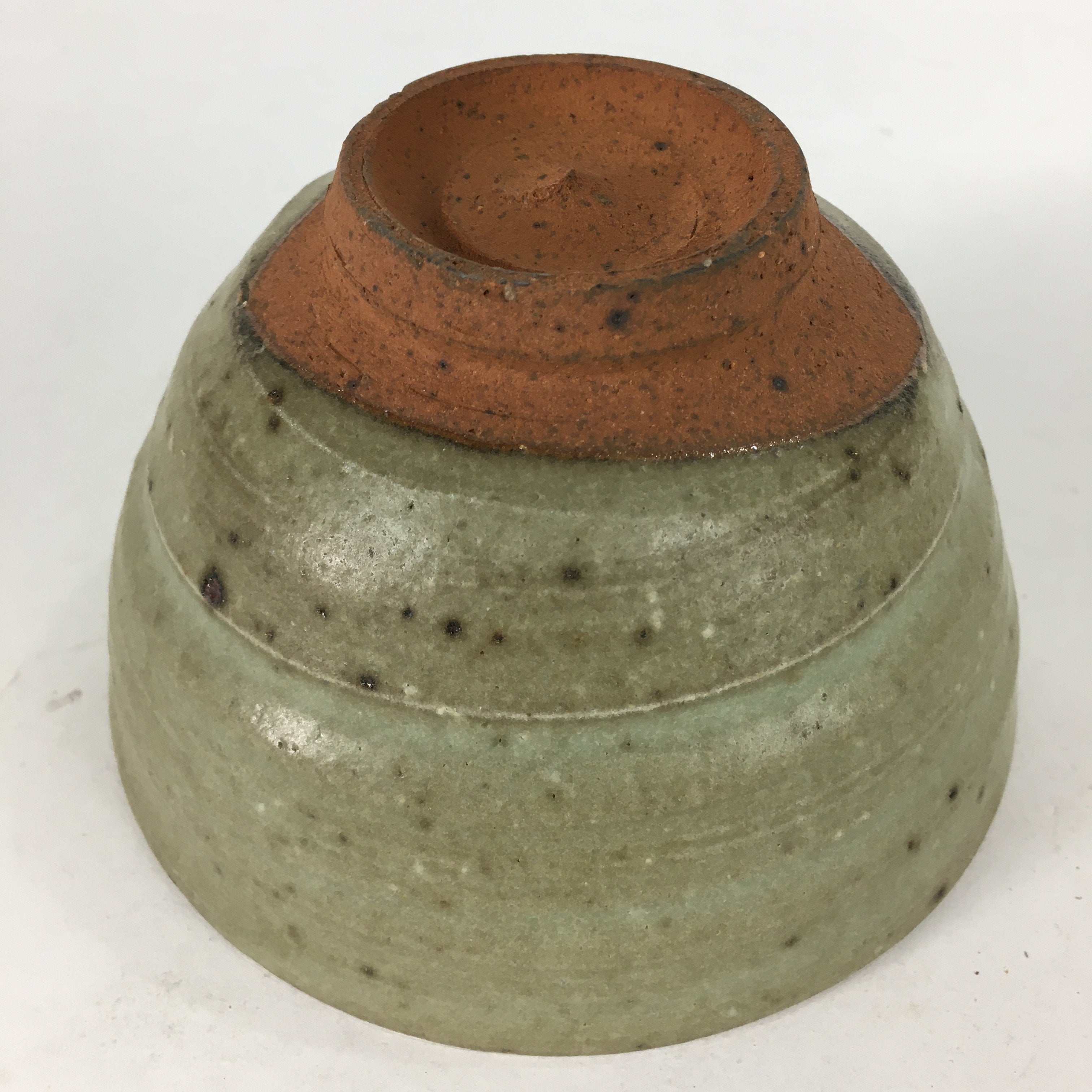 Japanese Ceramic Tokoname Ware Tea Ceremony Bowl Vtg Bluish Brown Chawan GTB744