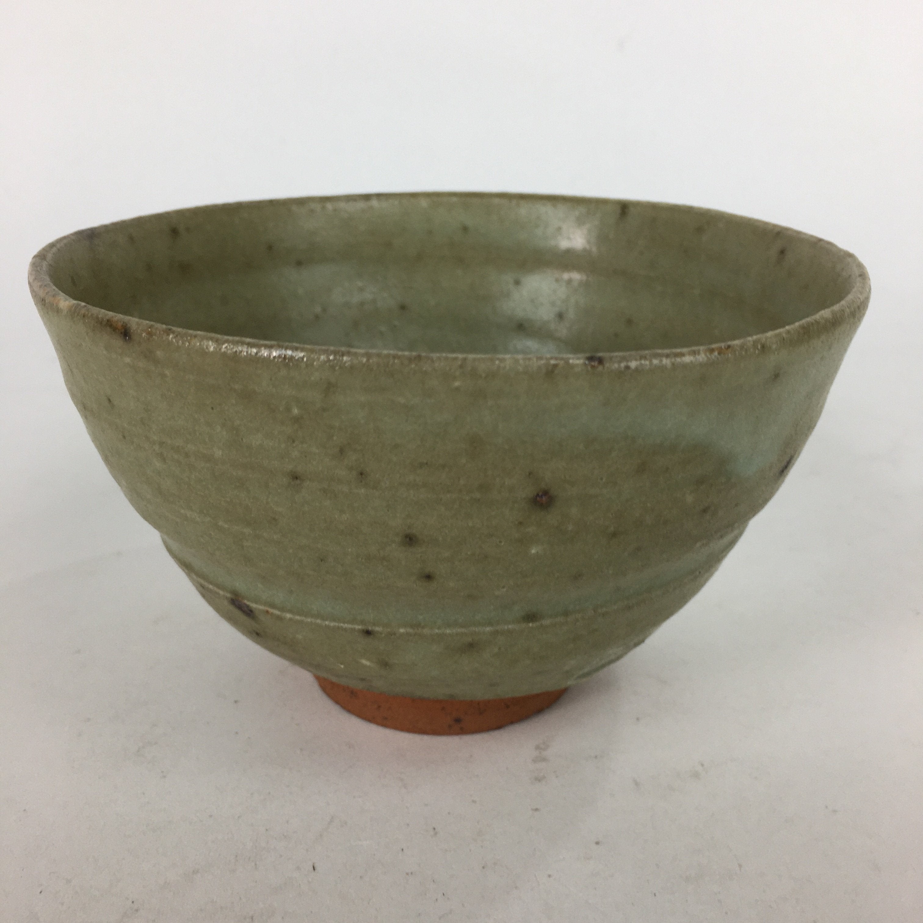 Japanese Ceramic Tokoname Ware Tea Ceremony Bowl Vtg Bluish Brown Chawan GTB744