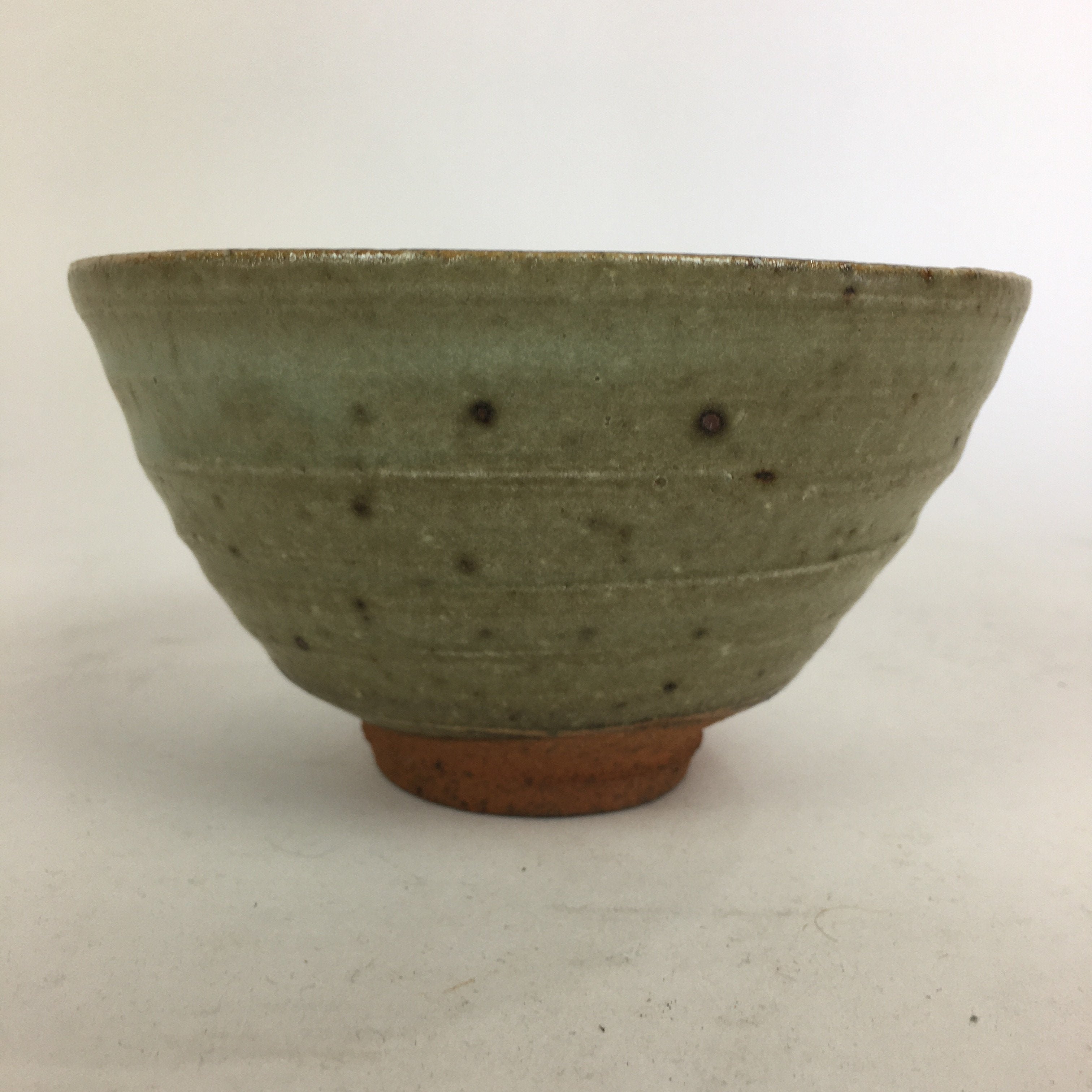 Japanese Ceramic Tokoname Ware Tea Ceremony Bowl Vtg Bluish Brown Chawan GTB769