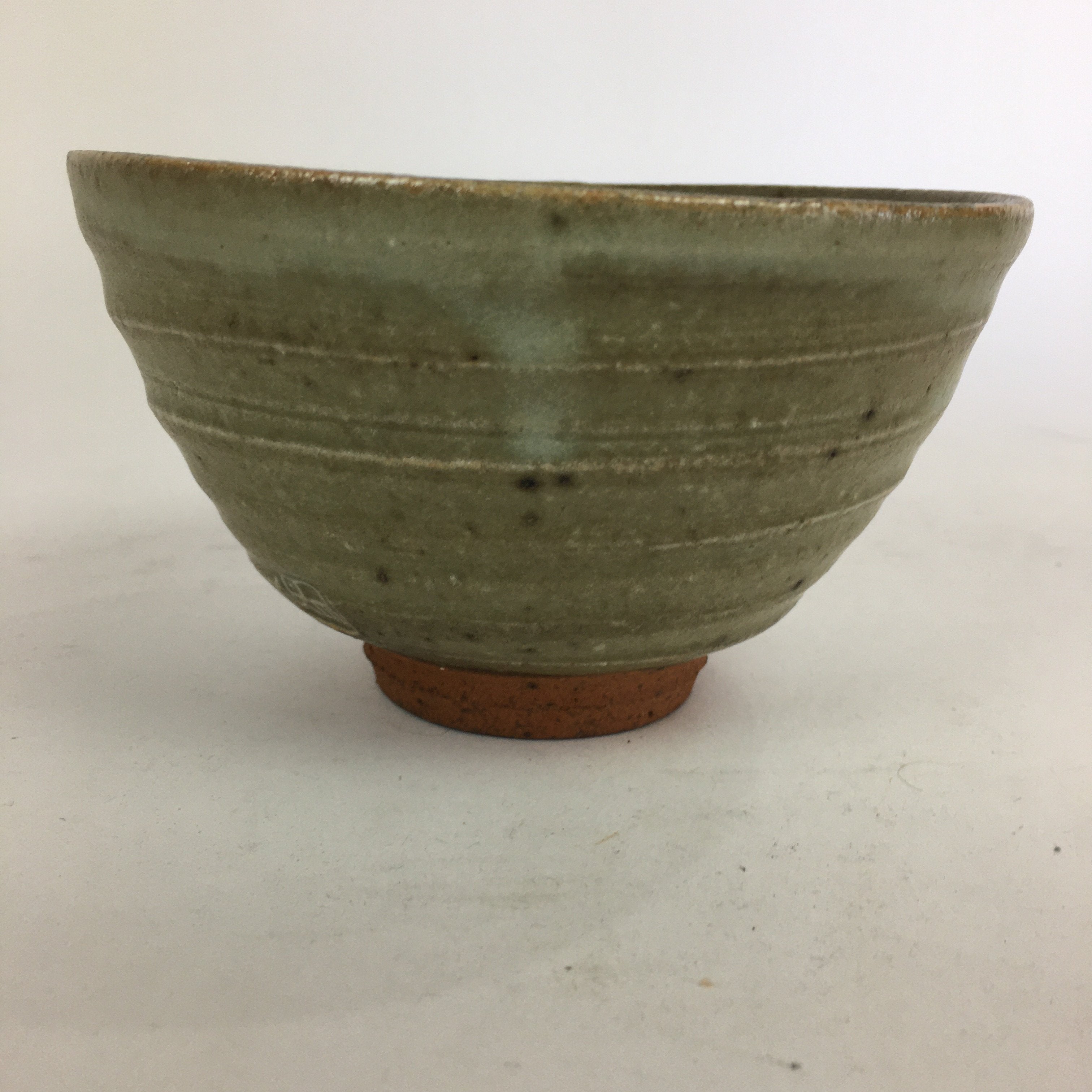 Japanese Ceramic Tokoname Ware Tea Ceremony Bowl Vtg Bluish Brown Chawan GTB769