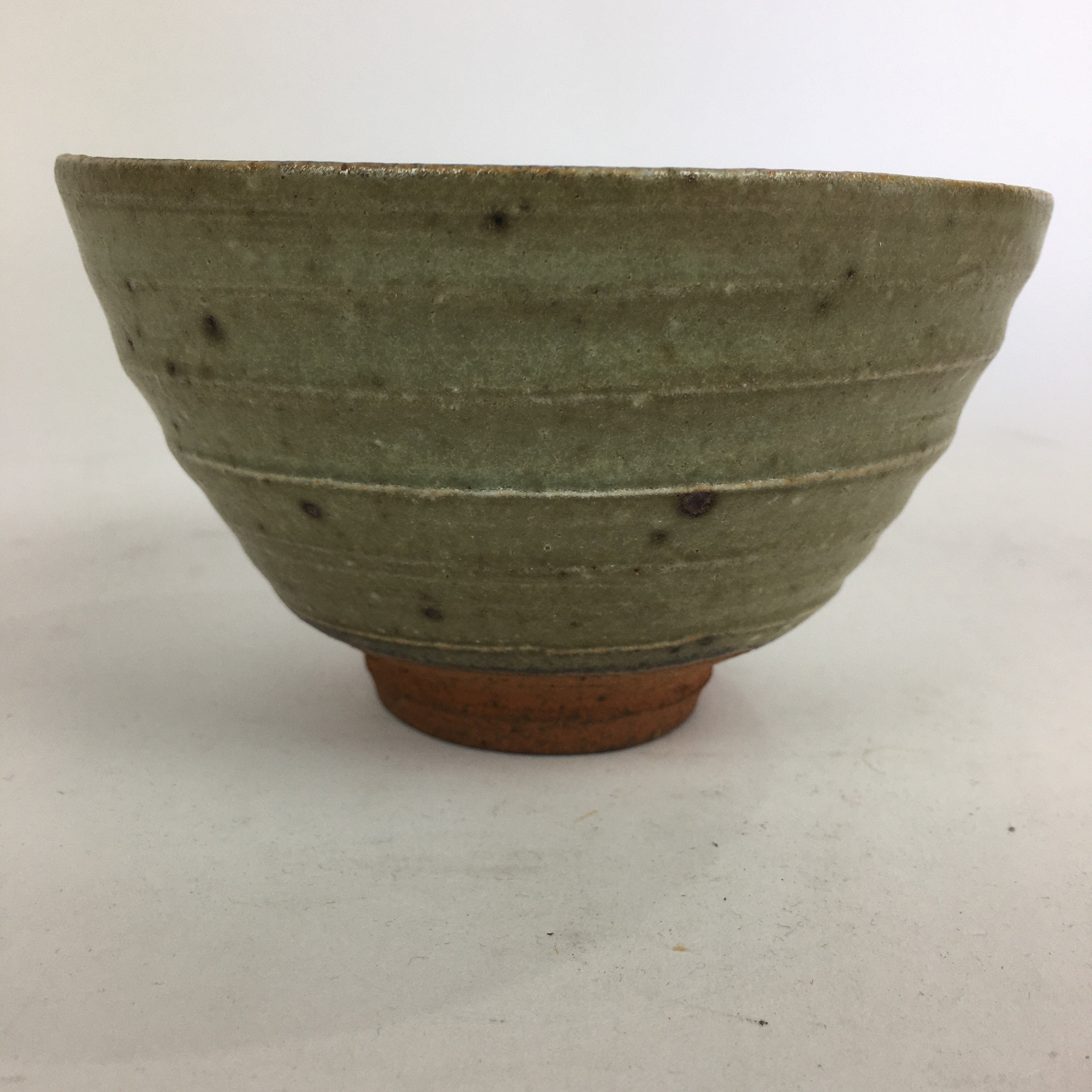 Japanese Ceramic Tokoname Ware Tea Ceremony Bowl Vtg Bluish Brown Chawan GTB769