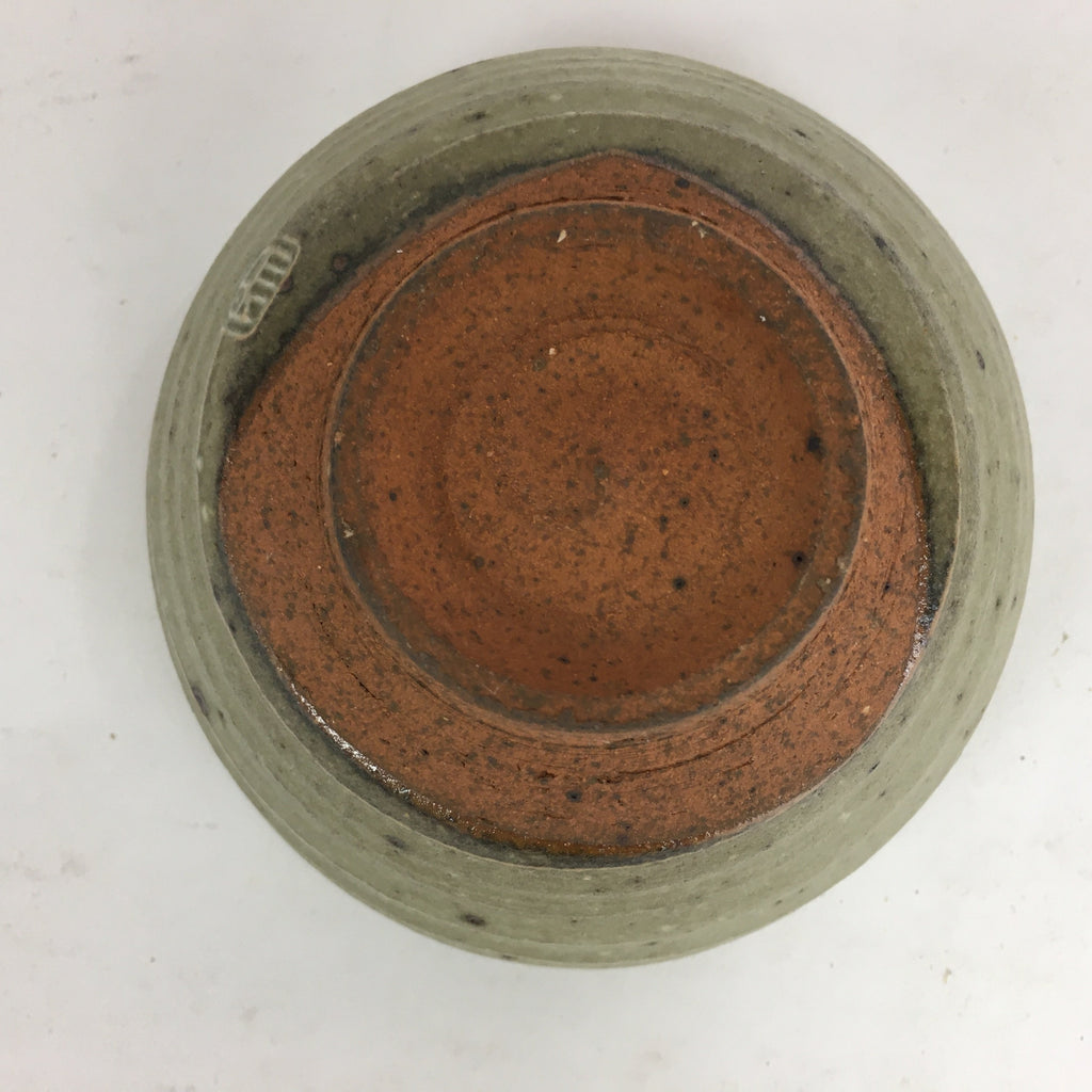 Japanese Ceramic Tokoname Ware Tea Ceremony Bowl Vtg Bluish Brown Chawan GTB769