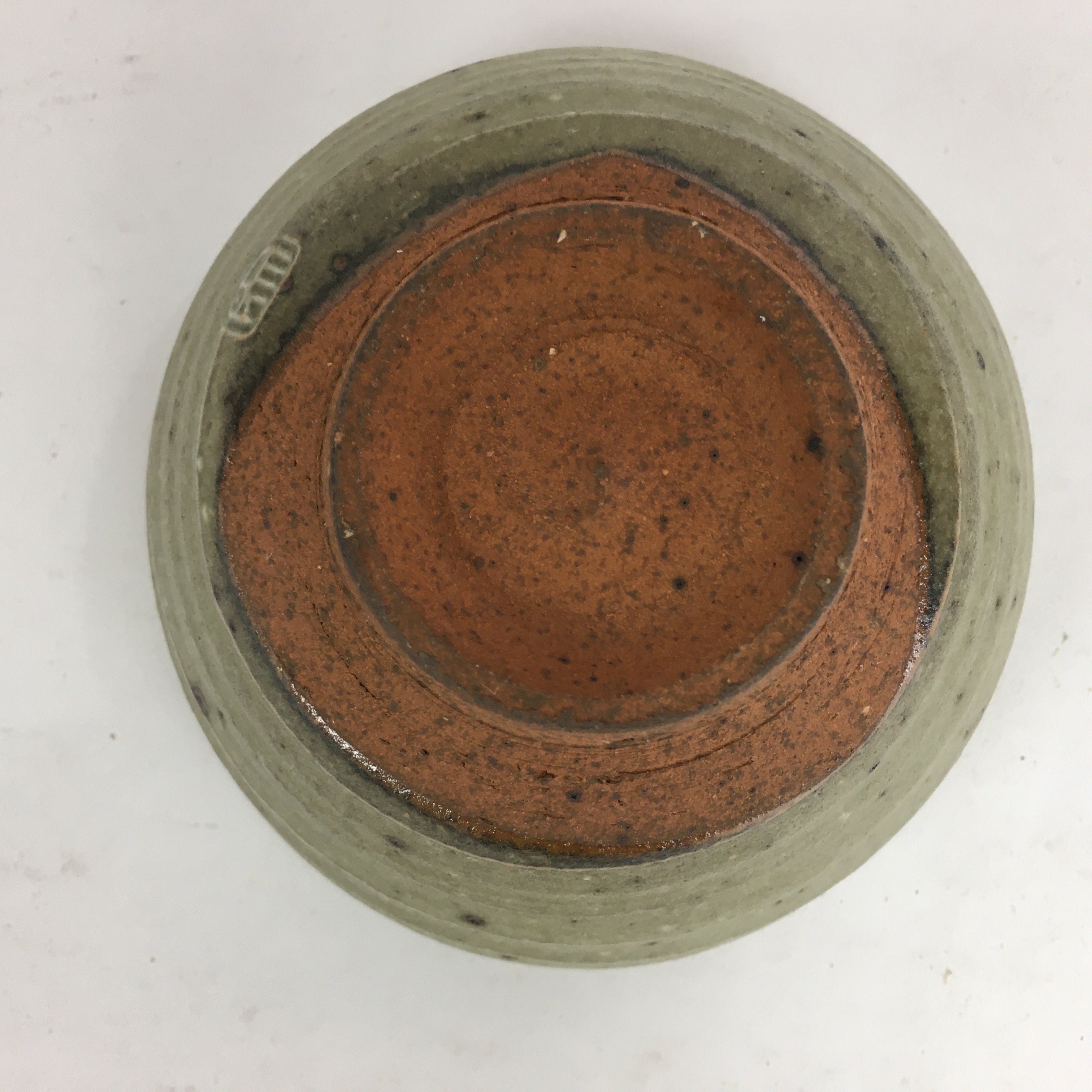 Japanese Ceramic Tokoname Ware Tea Ceremony Bowl Vtg Bluish Brown Chawan GTB769