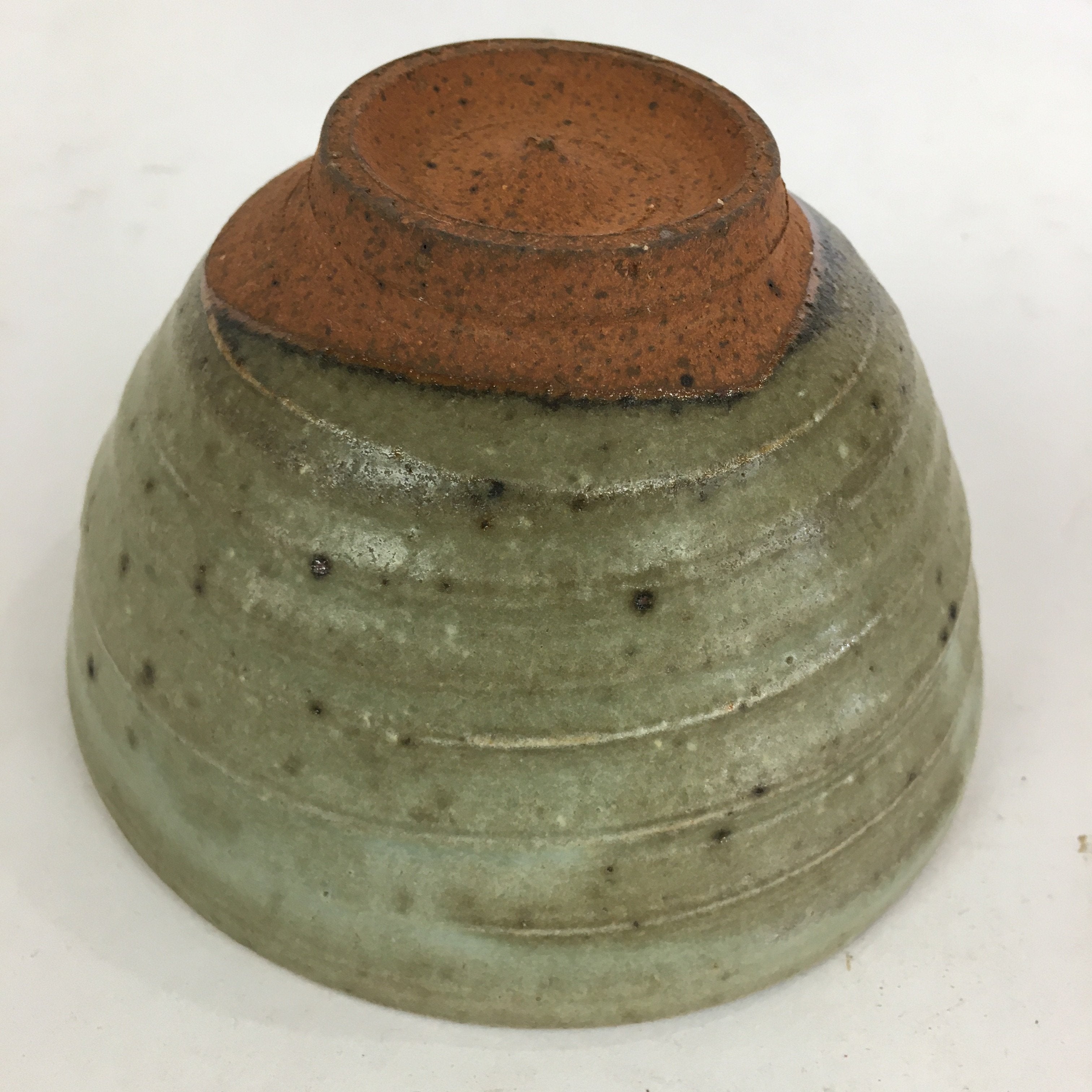Japanese Ceramic Tokoname Ware Tea Ceremony Bowl Vtg Bluish Brown Chawan GTB769