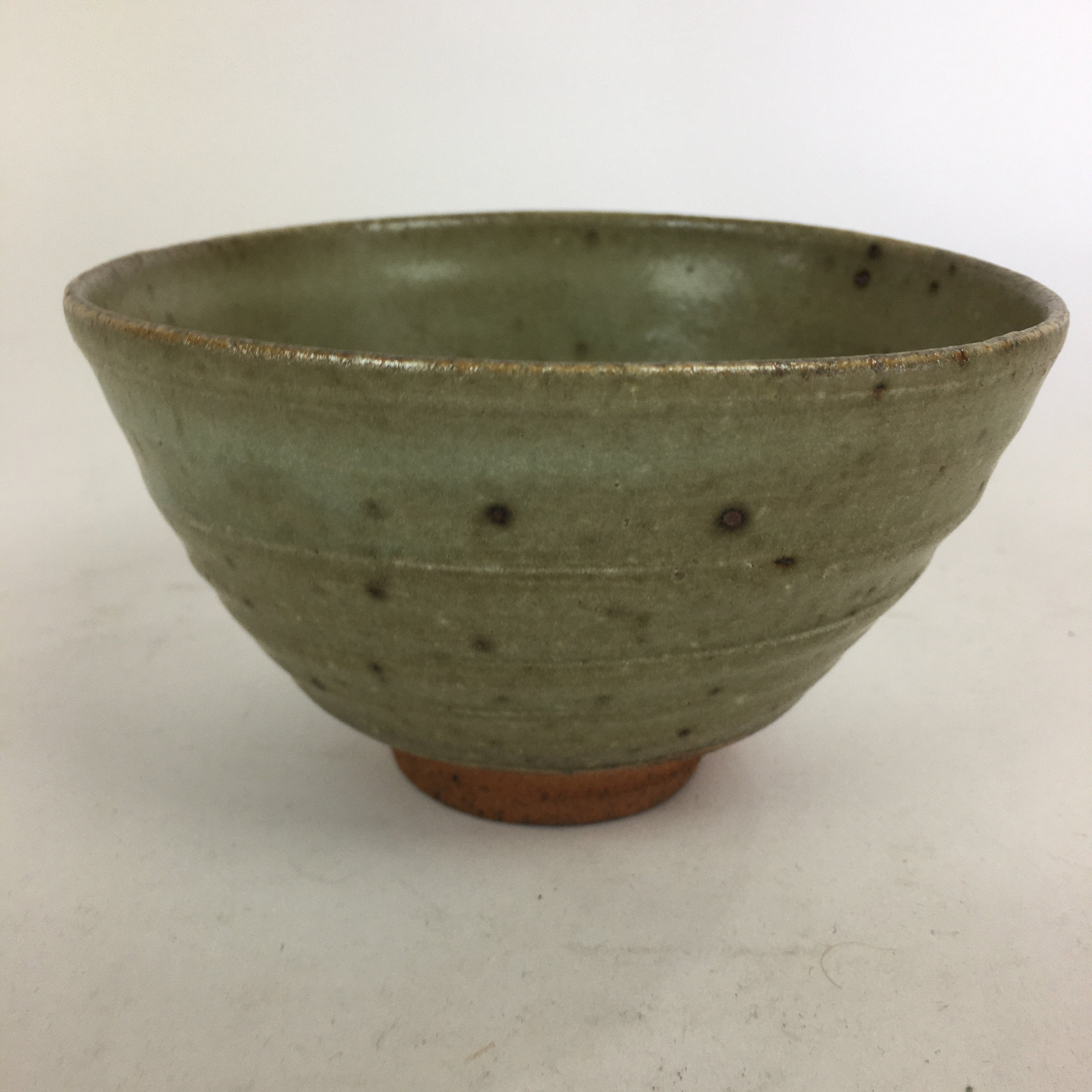 Japanese Ceramic Tokoname Ware Tea Ceremony Bowl Vtg Bluish Brown Chawan GTB769