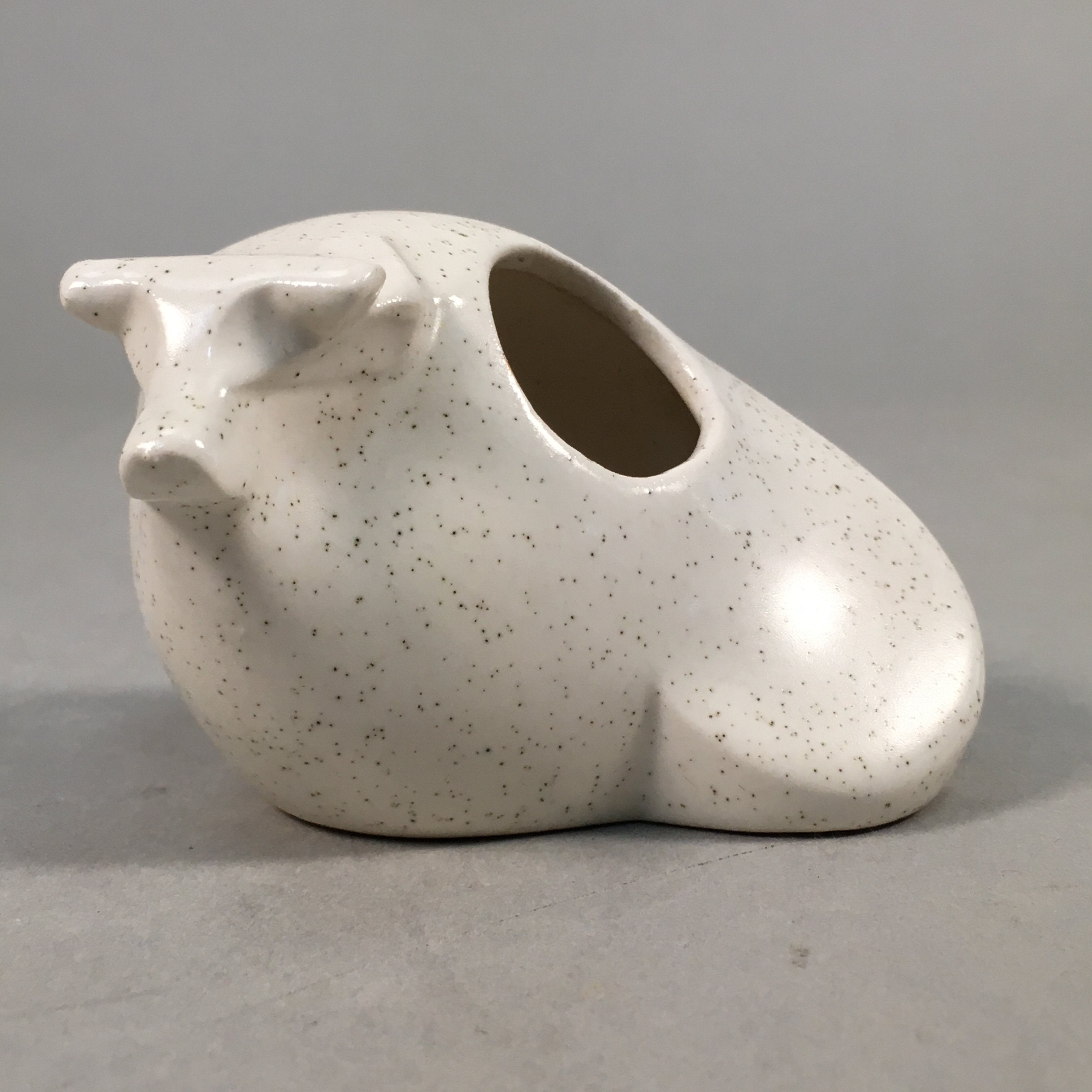 Japanese Ceramic Toothpick Holder Vtg Cow White Figurine Doll Zodiac DR325