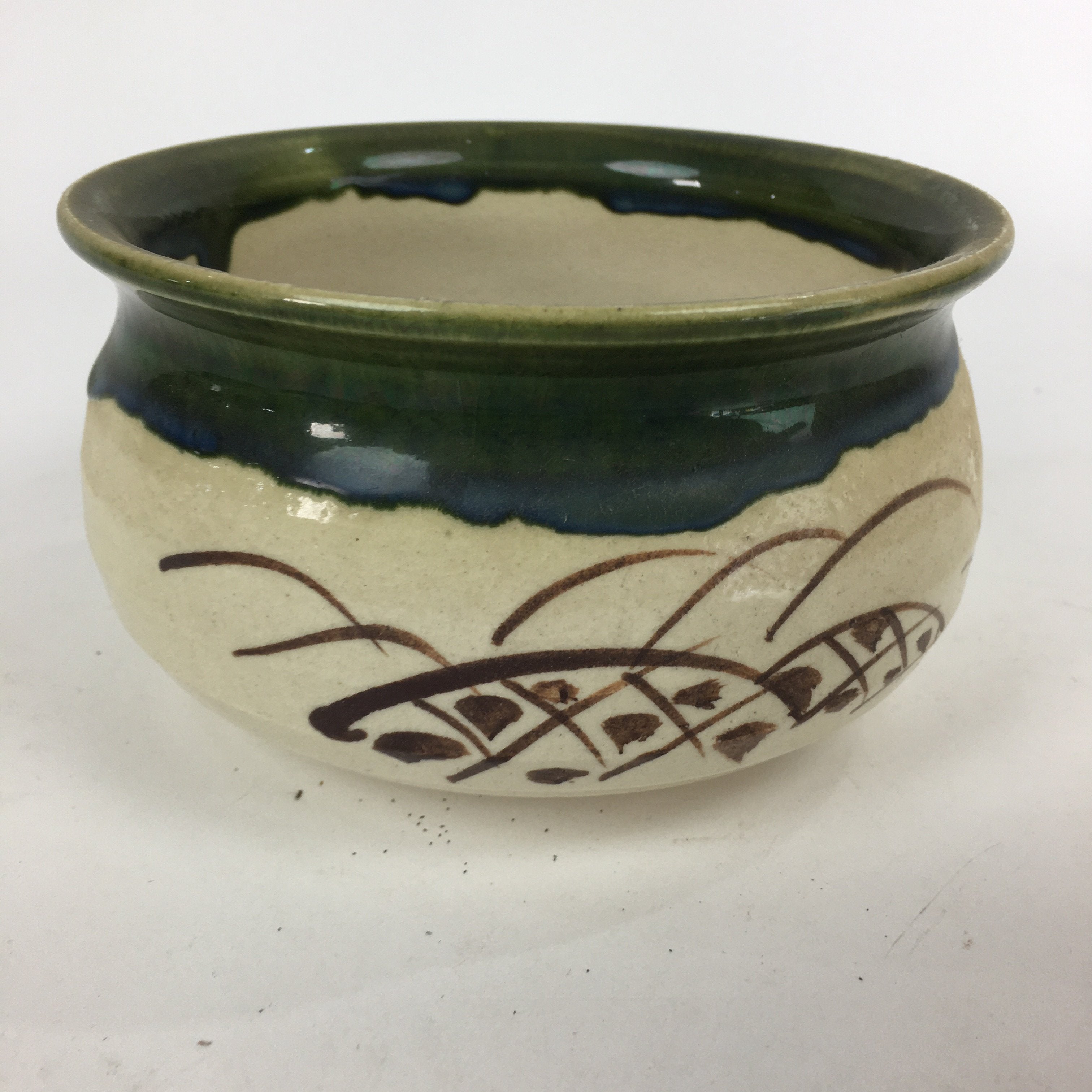 Japanese Ceramic Wastewater Receptacle Tea Ceremony Basin Bowl Vtg Kensui GTB828