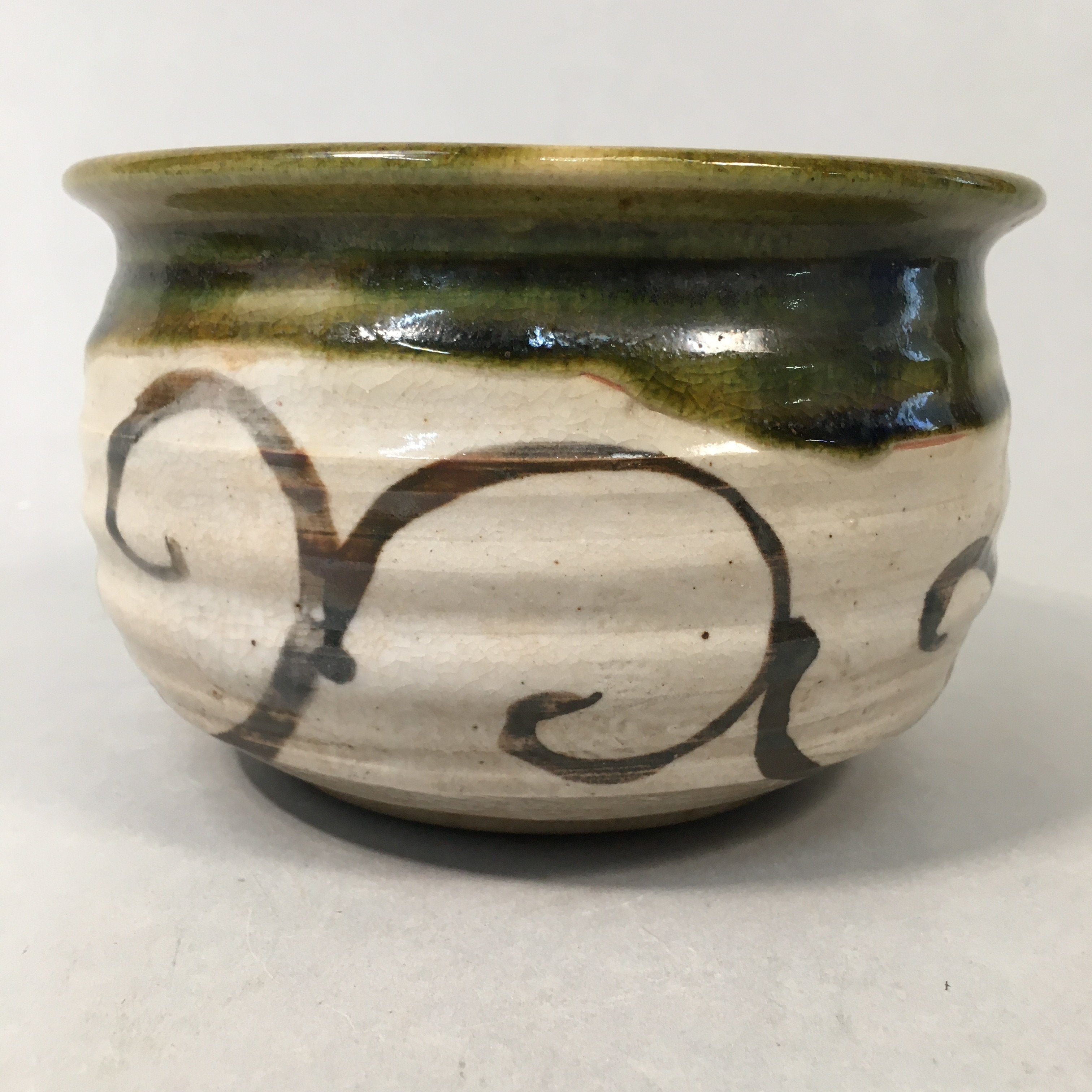 Japanese Ceramic Wastewater Receptacle Tea Ceremony Basin Bowl Vtg Kensui PP332