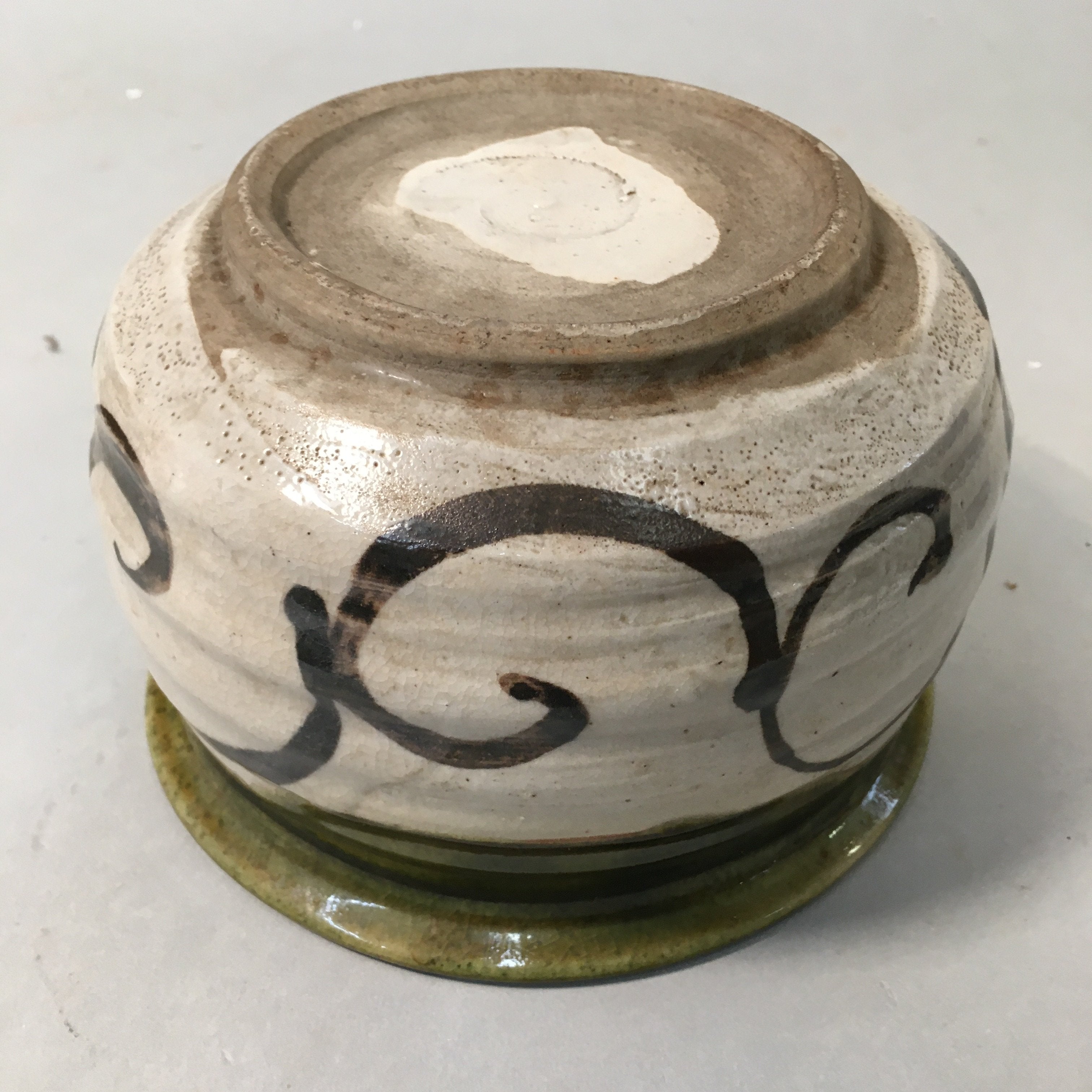 Japanese Ceramic Wastewater Receptacle Tea Ceremony Basin Bowl Vtg Kensui PP332