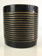Japanese Ceramic Wastewater Vase Kensui Vtg Tea Ceremony Brown PY111