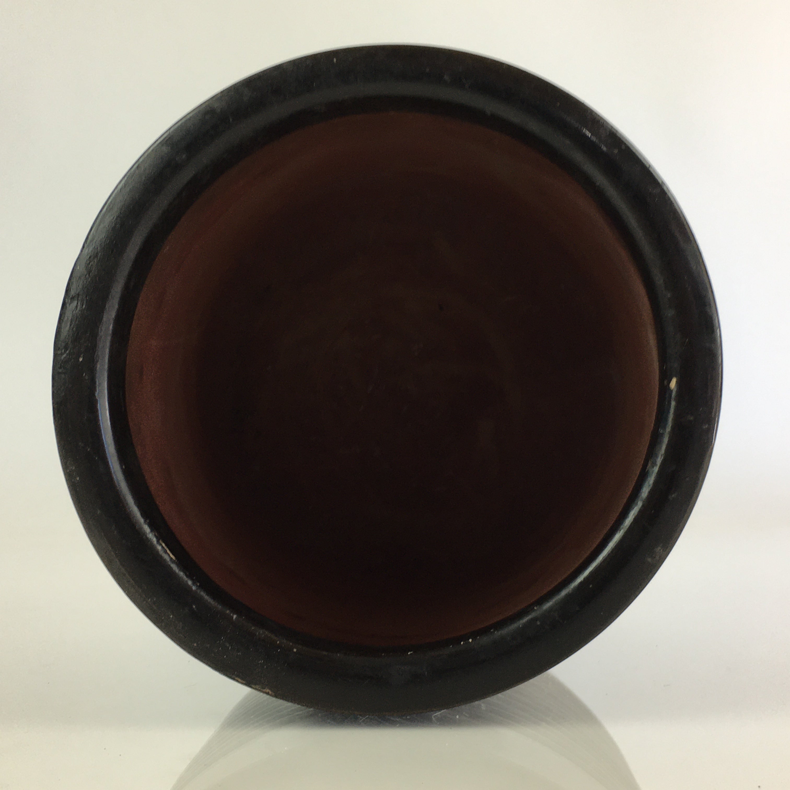 Japanese Ceramic Wastewater Vase Kensui Vtg Tea Ceremony Brown PY111