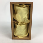 Japanese Ceramic Yoron Kiln Teacup 2pc Set Vtg Pottery Yunomi Box Brown PX567
