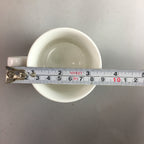 Japanese Ceramic Yunomi Mug Vtg Teacup Pottery Red Gold Akae Flower Handle PT225