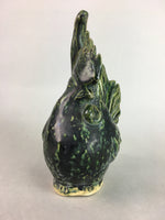 Japanese Ceramic Zodiac Chicken Statue Vtg Pottery Green Okimono BD527
