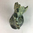 Japanese Ceramic Zodiac Chicken Statue Vtg Pottery Green Okimono BD527