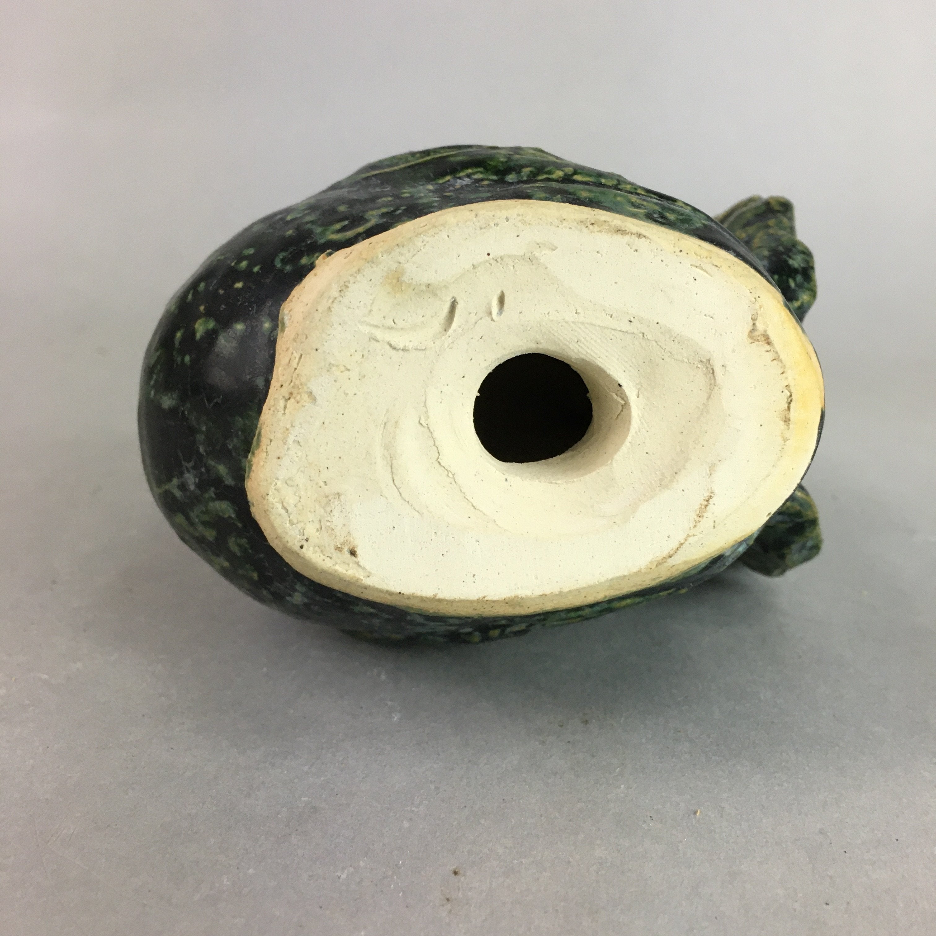 Japanese Ceramic Zodiac Chicken Statue Vtg Pottery Green Okimono BD527